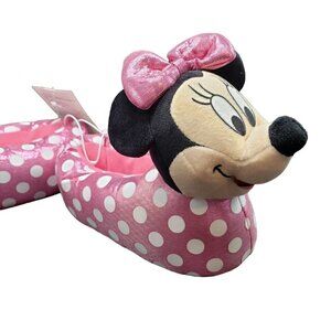 Disney Pink Minnie Mouse Polka Dot Kids Slippers with Bow